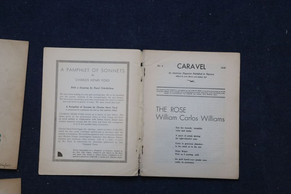 Salt, Sydney and Rivers, Jean-Caravel - An American Quarterly published in Majorca, Nos.1-5, (Summer 1934 - March 1936) contributes